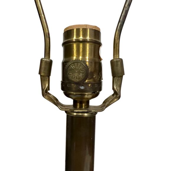 Vintage Wildwood Table Lamp Antique Brass Green Marble Fluted Art Deco Revival - Picture 11 of 15